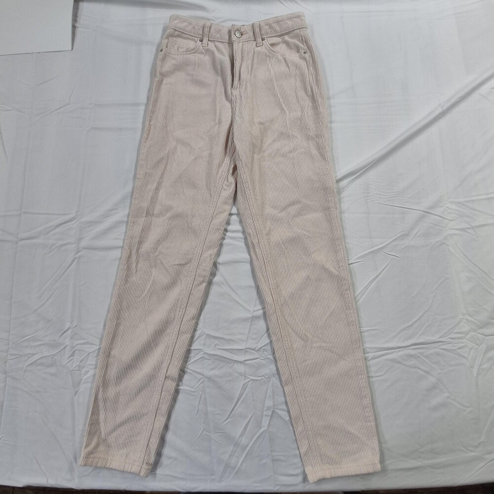 BDG Pants Women 25 Off White Corduroy Mom High-Rise Tapered Relaxed Casual Khaki